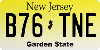 NJ license plate B76TNE