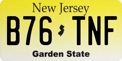 NJ license plate B76TNF