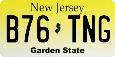 NJ license plate B76TNG