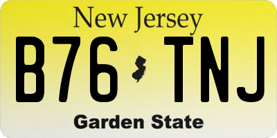 NJ license plate B76TNJ