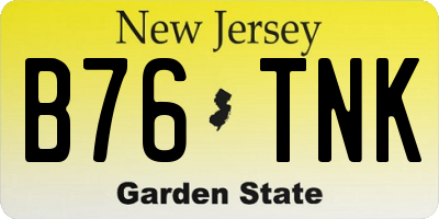 NJ license plate B76TNK