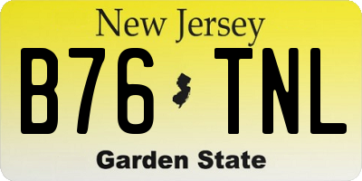 NJ license plate B76TNL