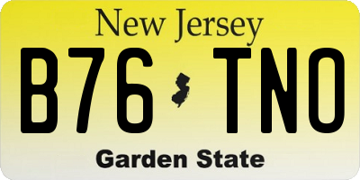 NJ license plate B76TNO