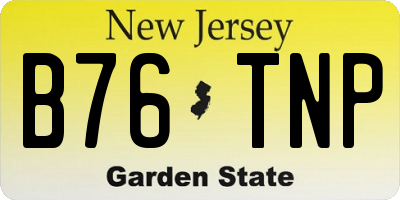 NJ license plate B76TNP
