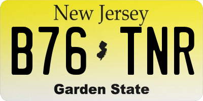 NJ license plate B76TNR