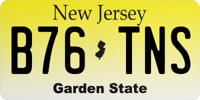 NJ license plate B76TNS
