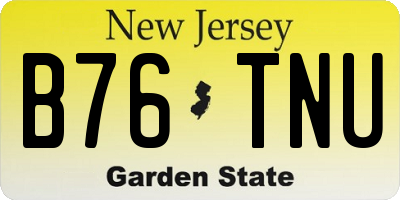 NJ license plate B76TNU