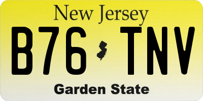 NJ license plate B76TNV