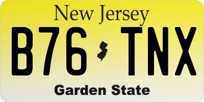 NJ license plate B76TNX