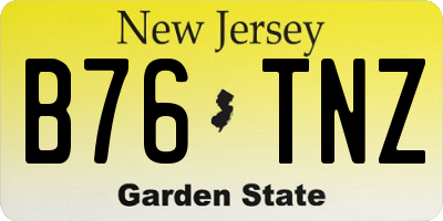 NJ license plate B76TNZ