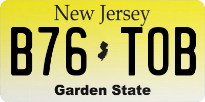 NJ license plate B76TOB