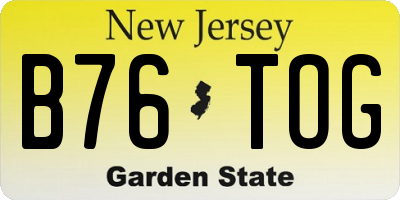 NJ license plate B76TOG