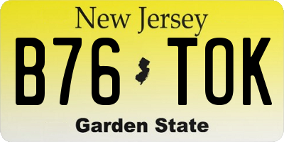 NJ license plate B76TOK