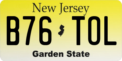 NJ license plate B76TOL