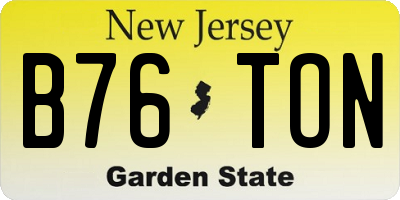 NJ license plate B76TON