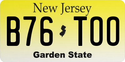 NJ license plate B76TOO