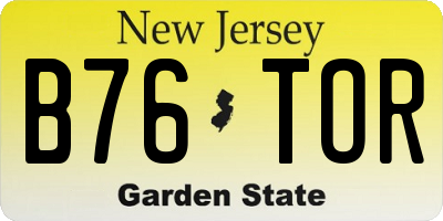NJ license plate B76TOR