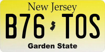 NJ license plate B76TOS