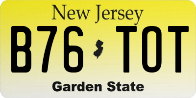 NJ license plate B76TOT