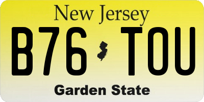 NJ license plate B76TOU