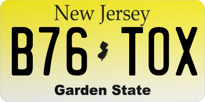 NJ license plate B76TOX