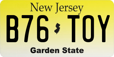 NJ license plate B76TOY