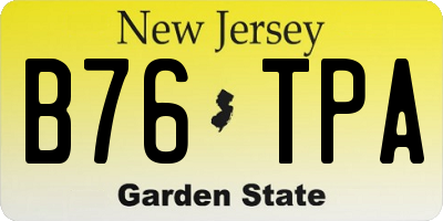 NJ license plate B76TPA