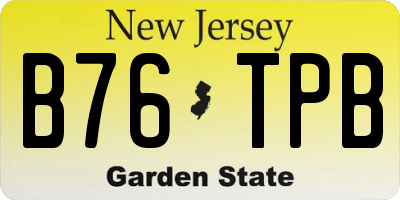 NJ license plate B76TPB