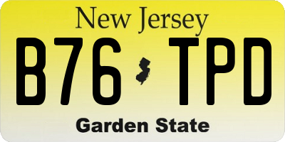 NJ license plate B76TPD