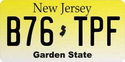 NJ license plate B76TPF