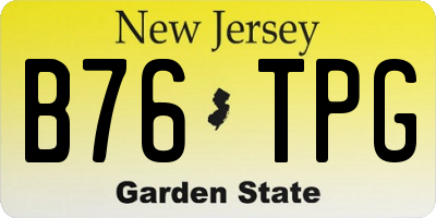 NJ license plate B76TPG