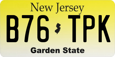 NJ license plate B76TPK