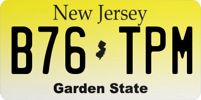 NJ license plate B76TPM