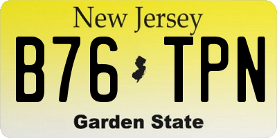 NJ license plate B76TPN