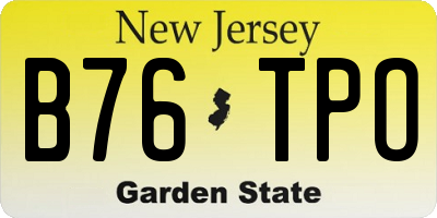 NJ license plate B76TPO