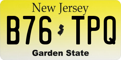 NJ license plate B76TPQ