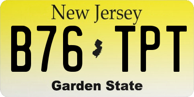 NJ license plate B76TPT