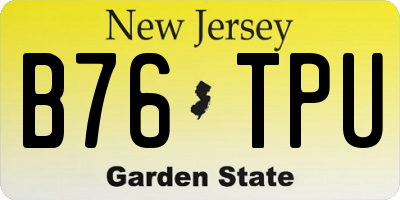 NJ license plate B76TPU