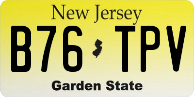 NJ license plate B76TPV