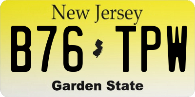 NJ license plate B76TPW