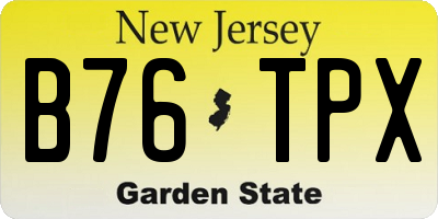 NJ license plate B76TPX