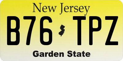 NJ license plate B76TPZ