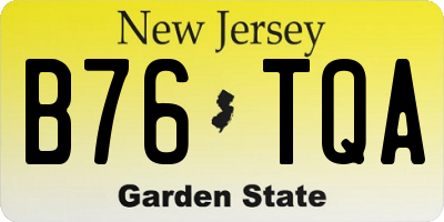 NJ license plate B76TQA