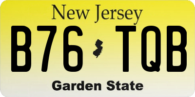 NJ license plate B76TQB