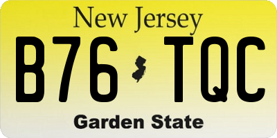 NJ license plate B76TQC