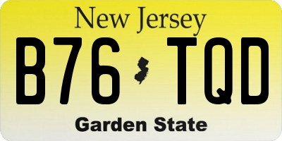 NJ license plate B76TQD