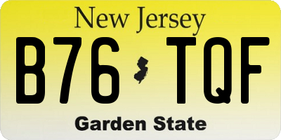 NJ license plate B76TQF