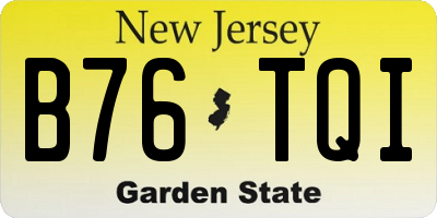 NJ license plate B76TQI