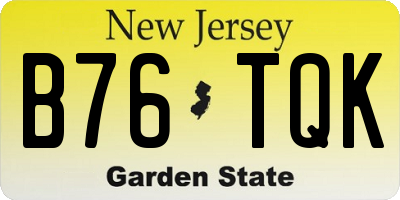 NJ license plate B76TQK