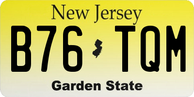 NJ license plate B76TQM
